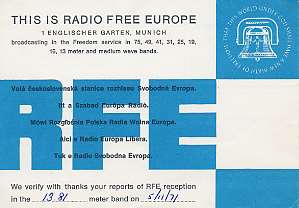 Veri-card of Radio Free Europe